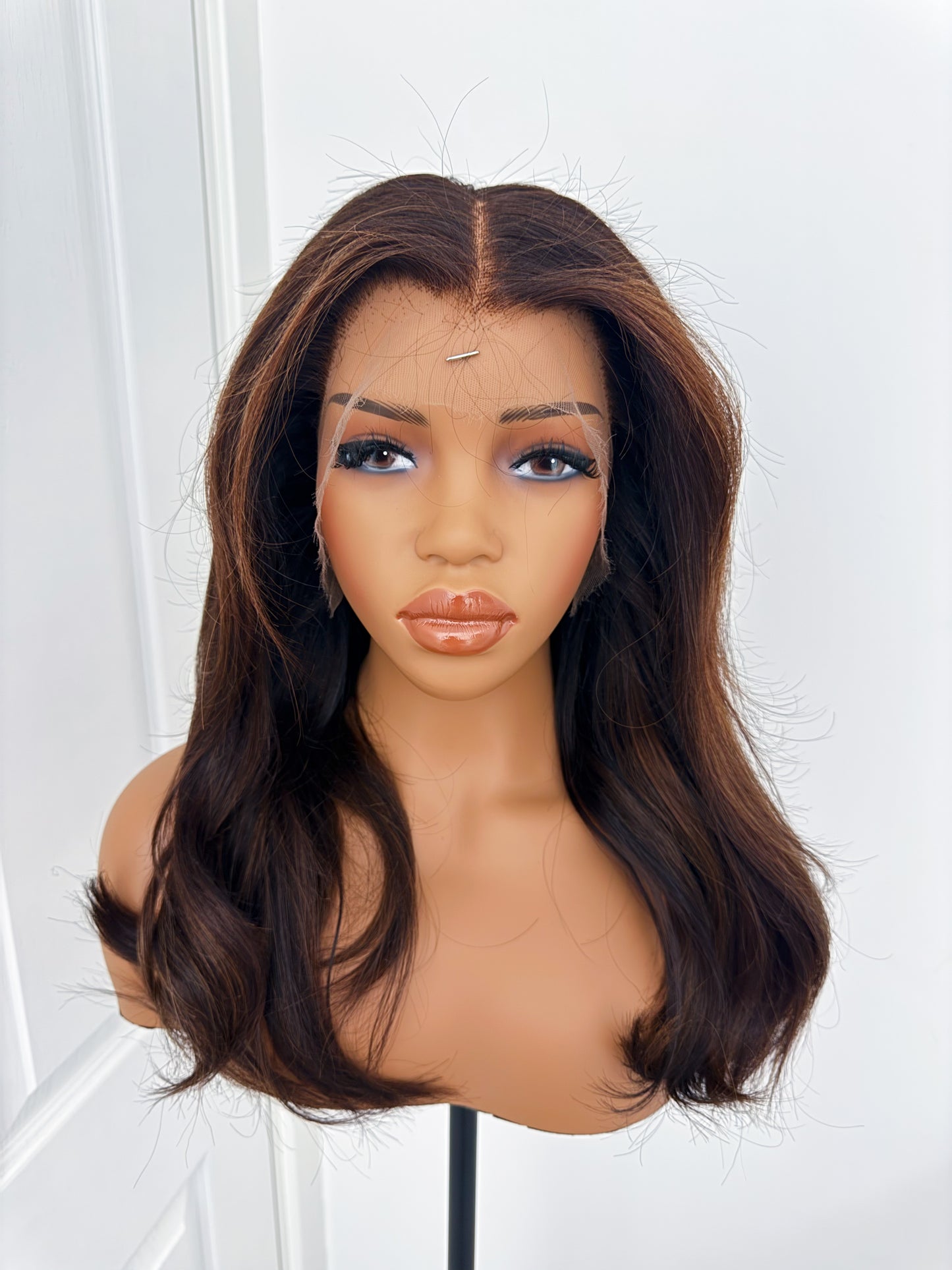 HD LACE FRONT WIG 13*4 WARM SUBTLE BROWN HIGHLIGHTS