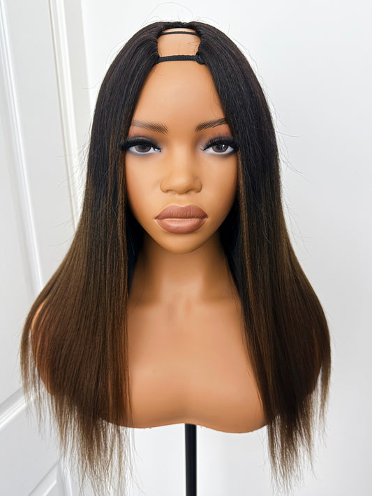 YAKI STRAIGHT V PART WIG - CHESTNUT BROWN